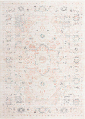 Ivory 10' x 14' Madeline Vintage Rectangle Area Rug 100% Polypropylene Distressed Traditional Carpet for Classic Interior Home Design for Sale at Rug Engine