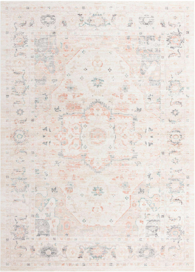 Ivory 10' x 14' Madeline Vintage Rectangle Area Rug 100% Polypropylene Distressed Traditional Carpet for Classic Interior Home Design for Sale at Rug Engine