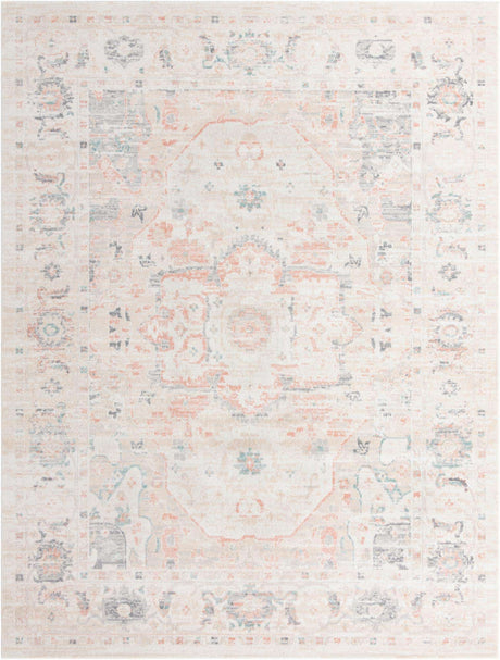 Ivory 10' x 13' Madeline Vintage Rectangle Area Rug 100% Polypropylene Distressed Traditional Carpet for Classic Interior Home Design for Sale at Rug Engine
