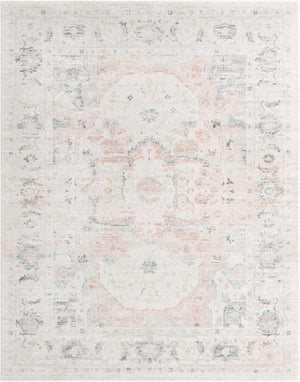 Ivory 7' 10 x 10' Madeline Vintage Rectangle Area Rug 100% Polypropylene Distressed Traditional Carpet for Classic Interior Home Design for Sale at Rug Engine