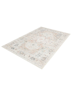 Ivory 5' 3 x 8' Madeline Vintage Rectangle Area Rug 100% Polypropylene Distressed Traditional Carpet for Classic Interior Home Design for Sale at Rug Engine