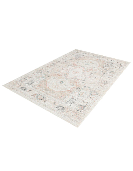 Ivory 5' 3 x 8' Madeline Vintage Rectangle Area Rug 100% Polypropylene Distressed Traditional Carpet for Classic Interior Home Design for Sale at Rug Engine