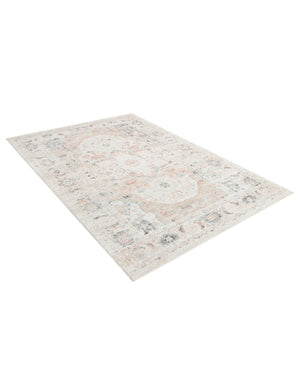 Ivory 5' 3 x 8' Madeline Vintage Rectangle Area Rug 100% Polypropylene Distressed Traditional Carpet for Classic Interior Home Design for Sale at Rug Engine
