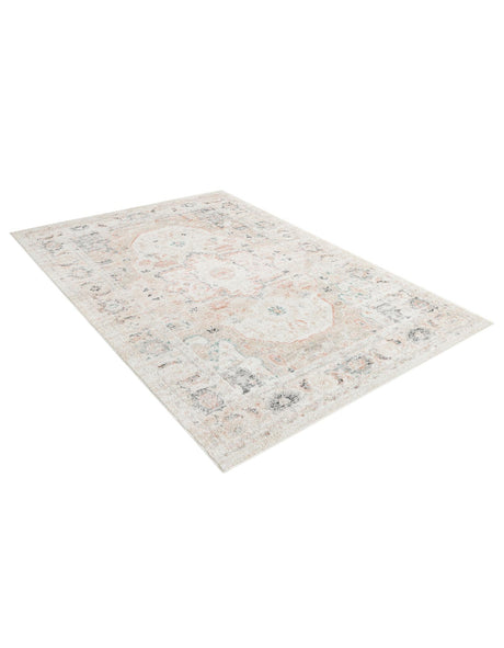 Ivory 5' 3 x 8' Madeline Vintage Rectangle Area Rug 100% Polypropylene Distressed Traditional Carpet for Classic Interior Home Design for Sale at Rug Engine