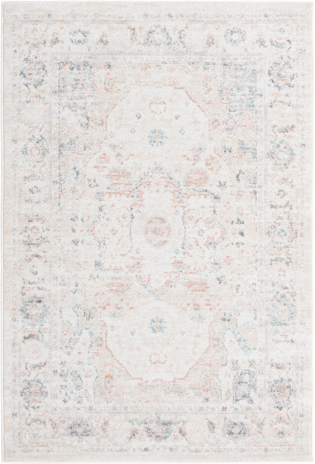 Ivory 4' x 6' Madeline Vintage Rectangle Area Rug 100% Polypropylene Distressed Traditional Carpet for Classic Interior Home Design for Sale at Rug Engine