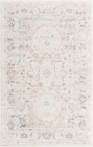 Ivory 3' 3 x 5' 3 Madeline Vintage Rectangle Area Rug 100% Polypropylene Distressed Traditional Carpet for Classic Interior Home Design for Sale at Rug Engine