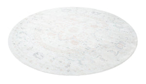 Ivory 7' 10 x 7' 10 Madeline Vintage Round Area Rug 100% Polypropylene Distressed Traditional Carpet for Classic Interior Home Design for Sale at Rug Engine