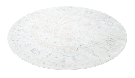 Ivory 7' 10 x 7' 10 Madeline Vintage Round Area Rug 100% Polypropylene Distressed Traditional Carpet for Classic Interior Home Design for Sale at Rug Engine