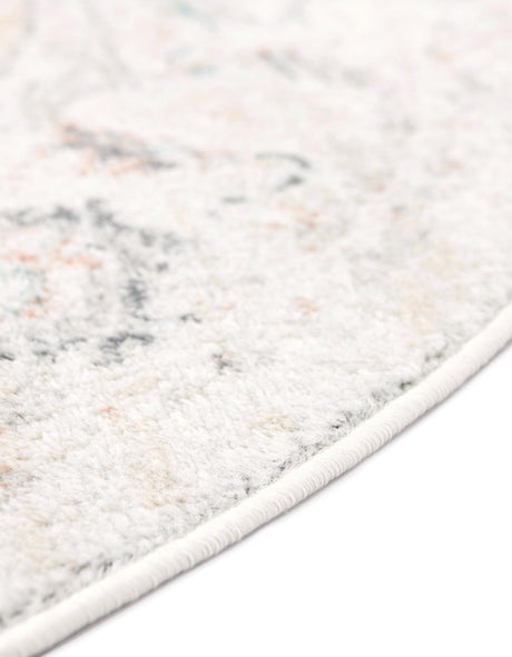 Ivory 7' 1 x 7' 1 Madeline Vintage Round Area Rug 100% Polypropylene Distressed Traditional Carpet for Classic Interior Home Design for Sale at Rug Engine