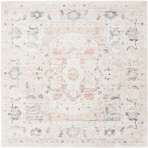 Ivory 7' 10 x 7' 10 Madeline Vintage Square Area Rug 100% Polypropylene Distressed Traditional Carpet for Classic Interior Home Design for Sale at Rug Engine