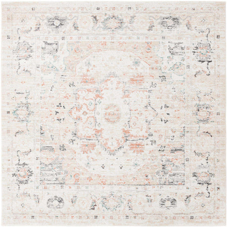 Ivory 7' 10 x 7' 10 Madeline Vintage Square Area Rug 100% Polypropylene Distressed Traditional Carpet for Classic Interior Home Design for Sale at Rug Engine