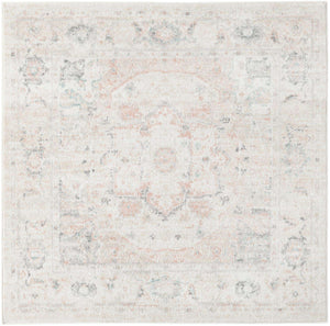 Ivory 5' 3 x 5' 3 Madeline Vintage Square Area Rug 100% Polypropylene Distressed Traditional Carpet for Classic Interior Home Design for Sale at Rug Engine
