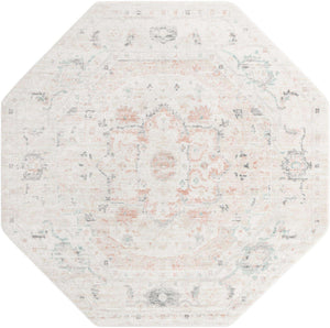 Ivory 7' 10 x 7' 10 Madeline Vintage Octagon Area Rug 100% Polypropylene Distressed Traditional Carpet for Classic Interior Home Design for Sale at Rug Engine