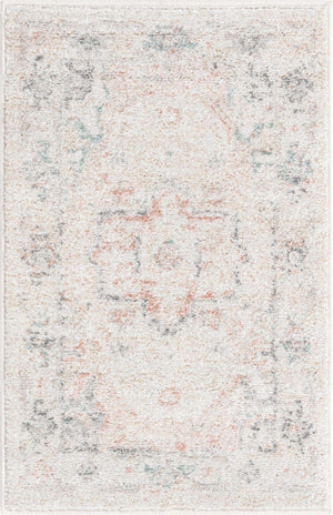 Ivory 2' x 3' Madeline Vintage Rectangle Area Rug 100% Polypropylene Distressed Traditional Carpet for Classic Interior Home Design for Sale at Rug Engine
