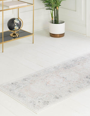 Ivory 2' x 6' Madeline Vintage Runner Area Rug 100% Polypropylene Distressed Traditional Carpet for Classic Interior Home Design for Sale at Rug Engine