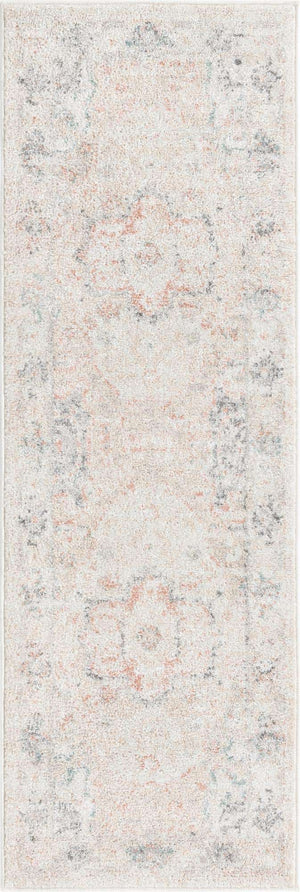 Ivory 2' x 6' Madeline Vintage Runner Area Rug 100% Polypropylene Distressed Traditional Carpet for Classic Interior Home Design for Sale at Rug Engine
