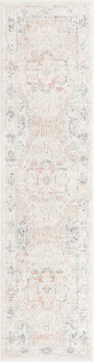 Ivory 2' x 8' Madeline Vintage Runner Area Rug 100% Polypropylene Distressed Traditional Carpet for Classic Interior Home Design for Sale at Rug Engine