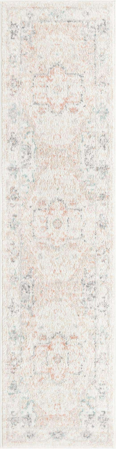 Ivory 2' x 8' Madeline Vintage Runner Area Rug 100% Polypropylene Distressed Traditional Carpet for Classic Interior Home Design for Sale at Rug Engine