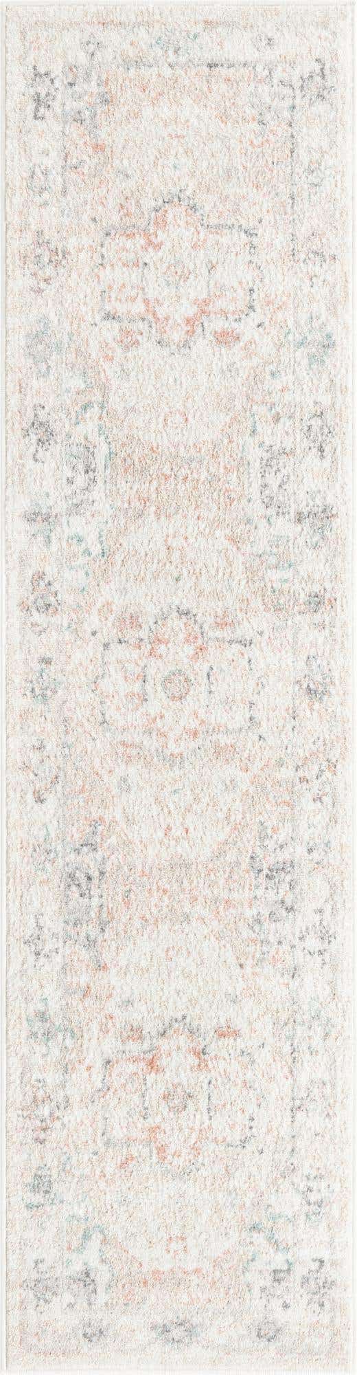 Ivory 2' x 8' Madeline Vintage Runner Area Rug 100% Polypropylene Distressed Traditional Carpet for Classic Interior Home Design for Sale at Rug Engine