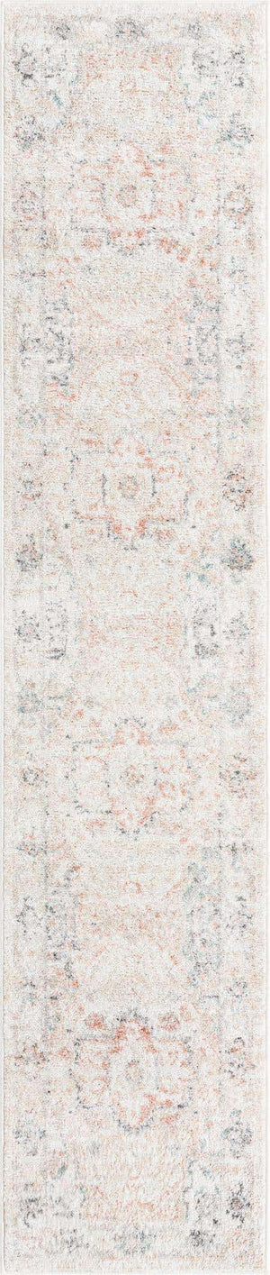 Ivory 2' x 9' 10 Madeline Vintage Runner Area Rug 100% Polypropylene Distressed Traditional Carpet for Classic Interior Home Design for Sale at Rug Engine