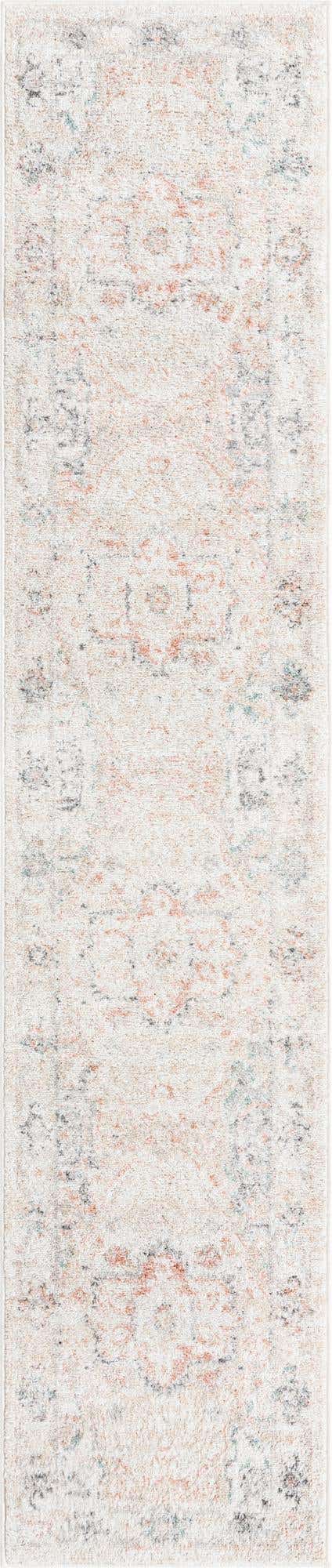 Ivory 2' x 9' 10 Madeline Vintage Runner Area Rug 100% Polypropylene Distressed Traditional Carpet for Classic Interior Home Design for Sale at Rug Engine