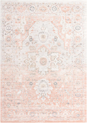 Rose Pink 10' x 14' Madeline Vintage Rectangle Area Rug 100% Polypropylene Distressed Traditional Carpet for Classic Interior Home Design for Sale at Rug Engine
