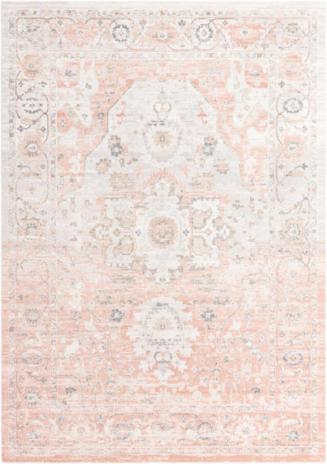 Rose Pink 10' x 14' Madeline Vintage Rectangle Area Rug 100% Polypropylene Distressed Traditional Carpet for Classic Interior Home Design for Sale at Rug Engine