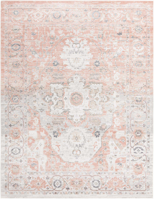 Rose Pink 10' x 13' Madeline Vintage Rectangle Area Rug 100% Polypropylene Distressed Traditional Carpet for Classic Interior Home Design for Sale at Rug Engine