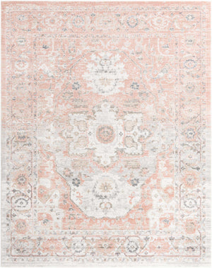Rose Pink 7' 10 x 10' Madeline Vintage Rectangle Area Rug 100% Polypropylene Distressed Traditional Carpet for Classic Interior Home Design for Sale at Rug Engine