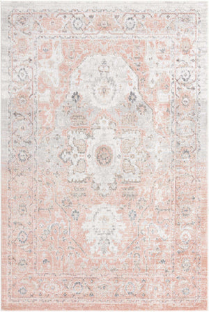Rose Pink 6' x 9' Madeline Vintage Rectangle Area Rug 100% Polypropylene Distressed Traditional Carpet for Classic Interior Home Design for Sale at Rug Engine