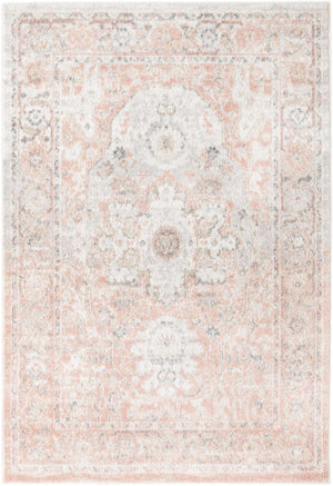 Rose Pink 4' x 6' Madeline Vintage Rectangle Area Rug 100% Polypropylene Distressed Traditional Carpet for Classic Interior Home Design for Sale at Rug Engine
