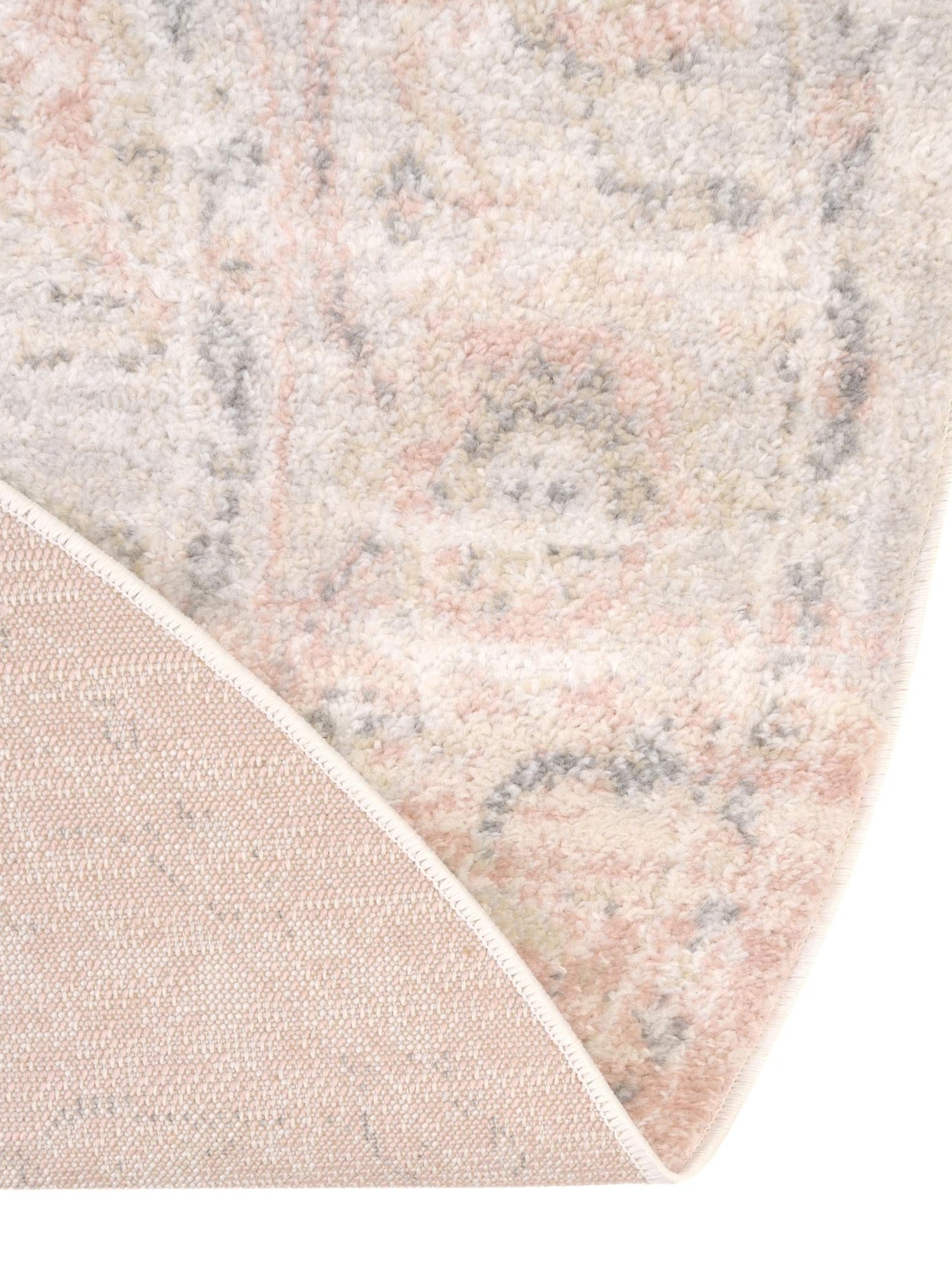 Rose Pink 5' 3 x 5' 3 Madeline Vintage Round Area Rug 100% Polypropylene Distressed Traditional Carpet for Classic Interior Home Design for Sale at Rug Engine