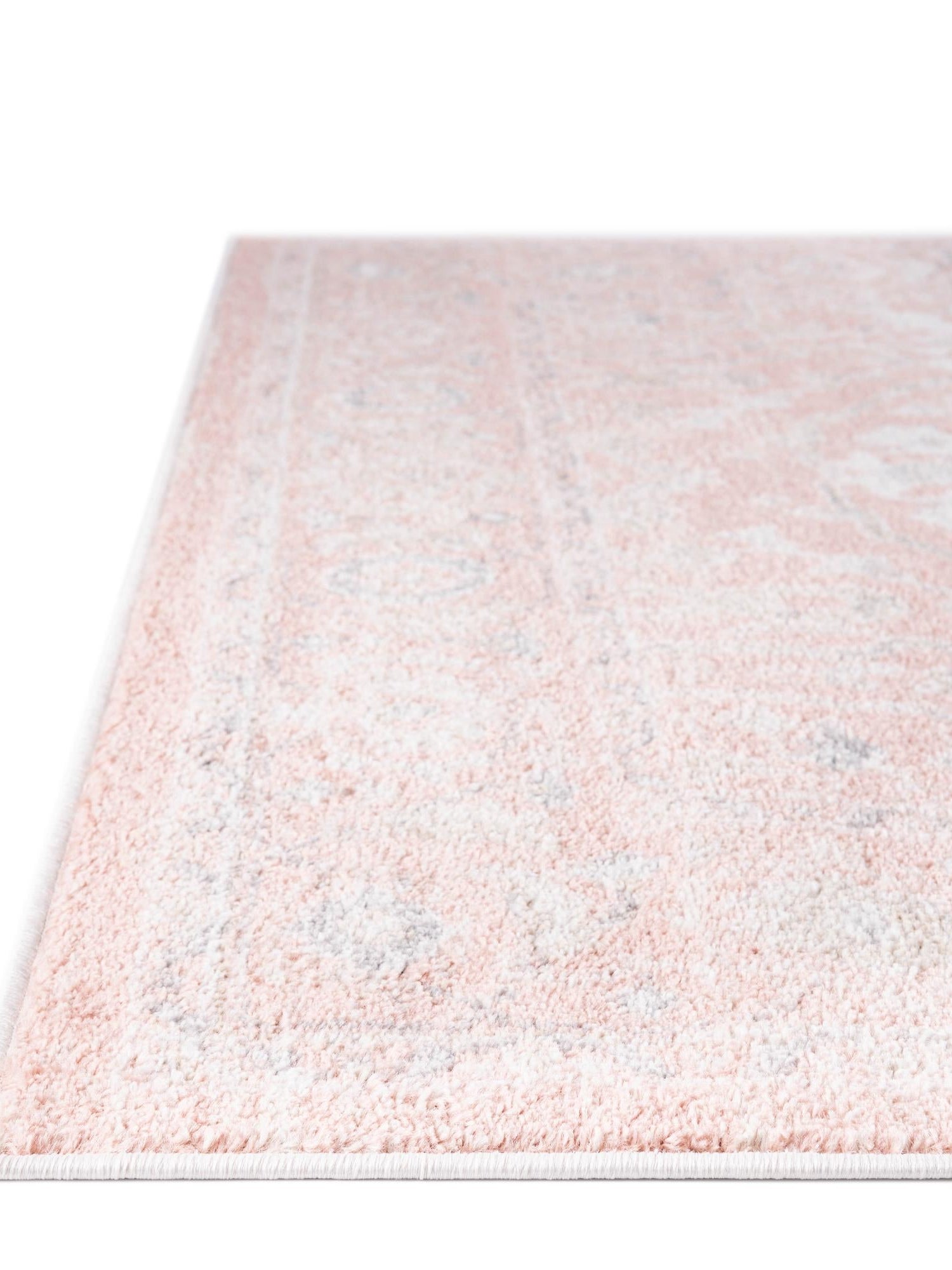 Rose Pink 7' 10 x 7' 10 Madeline Vintage Square Area Rug 100% Polypropylene Distressed Traditional Carpet for Classic Interior Home Design for Sale at Rug Engine