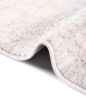 Rose Pink 7' 1 x 7' 1 Madeline Vintage Square Area Rug 100% Polypropylene Distressed Traditional Carpet for Classic Interior Home Design for Sale at Rug Engine
