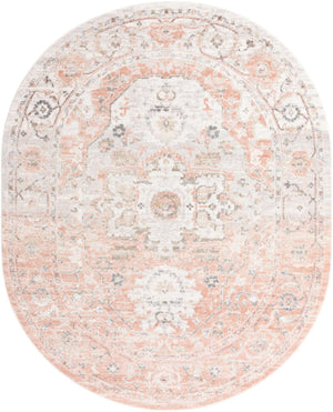 Rose Pink 7' 10 x 10' Madeline Vintage Oval Area Rug 100% Polypropylene Distressed Traditional Carpet for Classic Interior Home Design for Sale at Rug Engine