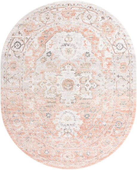 Rose Pink 7' 10 x 10' Madeline Vintage Oval Area Rug 100% Polypropylene Distressed Traditional Carpet for Classic Interior Home Design for Sale at Rug Engine