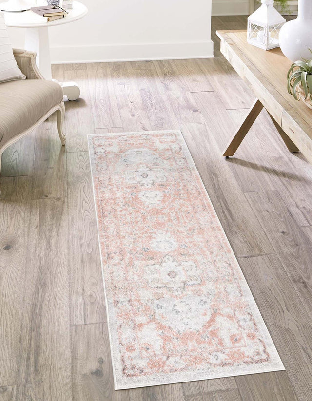 Rose Pink 2' x 4' 1 Madeline Vintage Runner Area Rug 100% Polypropylene Distressed Traditional Carpet for Classic Interior Home Design for Sale at Rug Engine