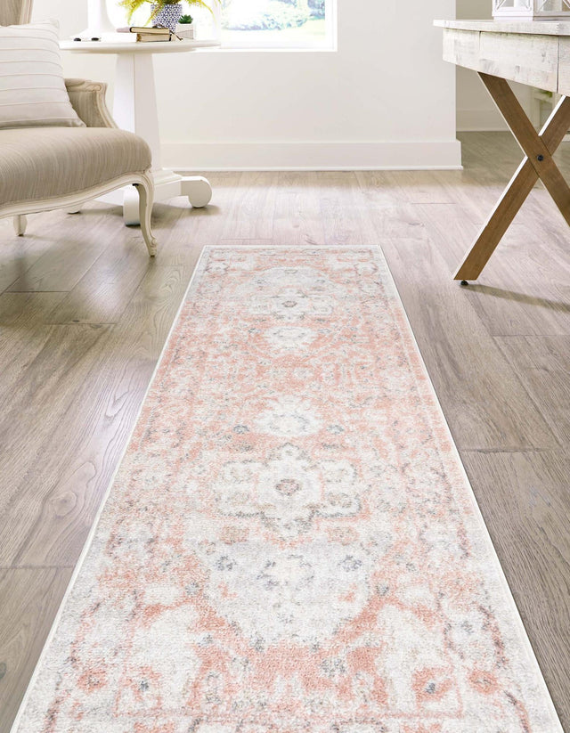 Rose Pink 2' x 4' 1 Madeline Vintage Runner Area Rug 100% Polypropylene Distressed Traditional Carpet for Classic Interior Home Design for Sale at Rug Engine