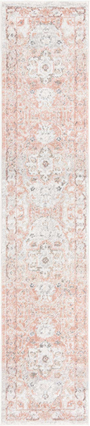 Rose Pink 2' x 9' 10 Madeline Vintage Runner Area Rug 100% Polypropylene Distressed Traditional Carpet for Classic Interior Home Design for Sale at Rug Engine