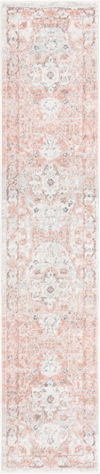 Rose Pink 2' x 9' 10 Madeline Vintage Runner Area Rug 100% Polypropylene Distressed Traditional Carpet for Classic Interior Home Design for Sale at Rug Engine