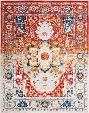 Rust Red 9' x 12' Madeline Vintage Rectangle Area Rug 100% Polypropylene Distressed Traditional Carpet for Classic Interior Home Design for Sale at Rug Engine