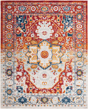 Rust Red 7' 10 x 10' Madeline Vintage Rectangle Area Rug 100% Polypropylene Distressed Traditional Carpet for Classic Interior Home Design for Sale at Rug Engine