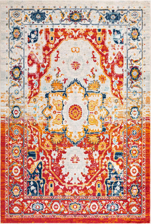Rust Red 6' x 9' Madeline Vintage Rectangle Area Rug 100% Polypropylene Distressed Traditional Carpet for Classic Interior Home Design for Sale at Rug Engine