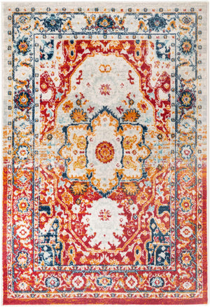 Rust Red 4' x 6' Madeline Vintage Rectangle Area Rug 100% Polypropylene Distressed Traditional Carpet for Classic Interior Home Design for Sale at Rug Engine
