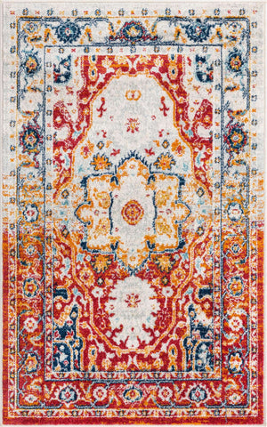 Rust Red 3' 3 x 5' 3 Madeline Vintage Rectangle Area Rug 100% Polypropylene Distressed Traditional Carpet for Classic Interior Home Design for Sale at Rug Engine