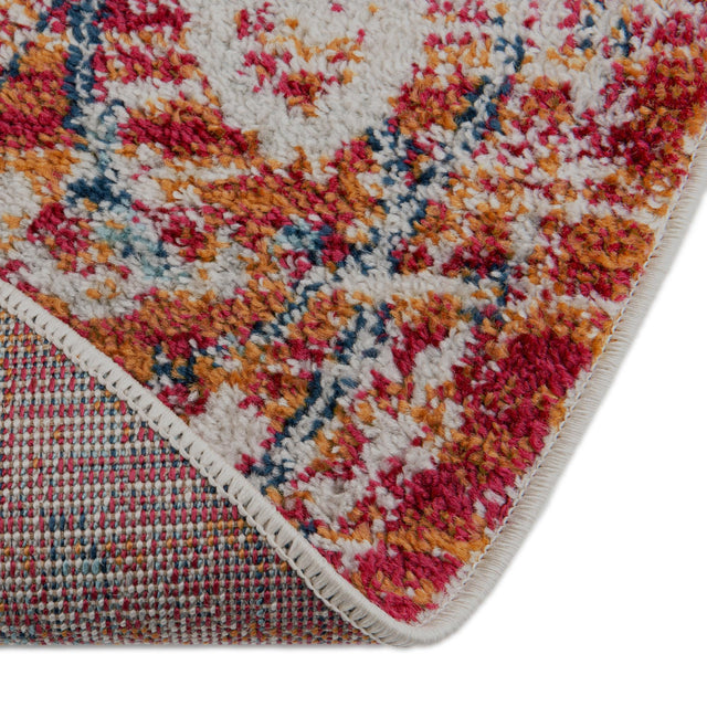 Rust Red 5' 3 x 5' 3 Madeline Vintage Round Area Rug 100% Polypropylene Distressed Traditional Carpet for Classic Interior Home Design for Sale at Rug Engine