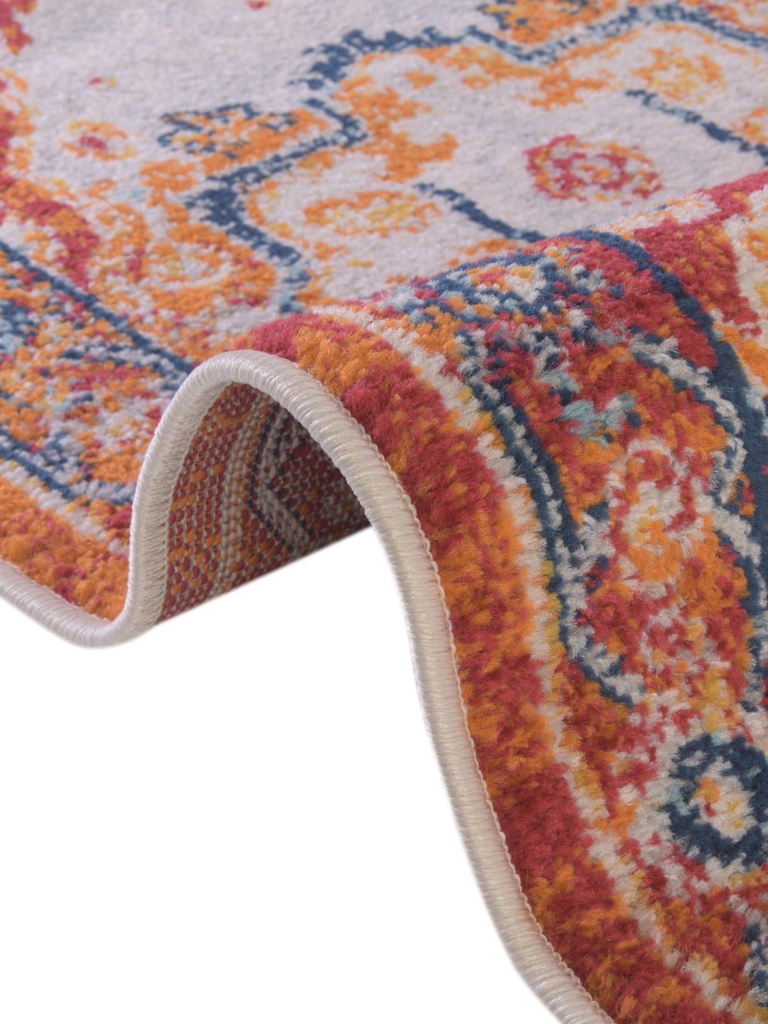 Rust Red 7' 10 x 7' 10 Madeline Vintage Round Area Rug 100% Polypropylene Distressed Traditional Carpet for Classic Interior Home Design for Sale at Rug Engine
