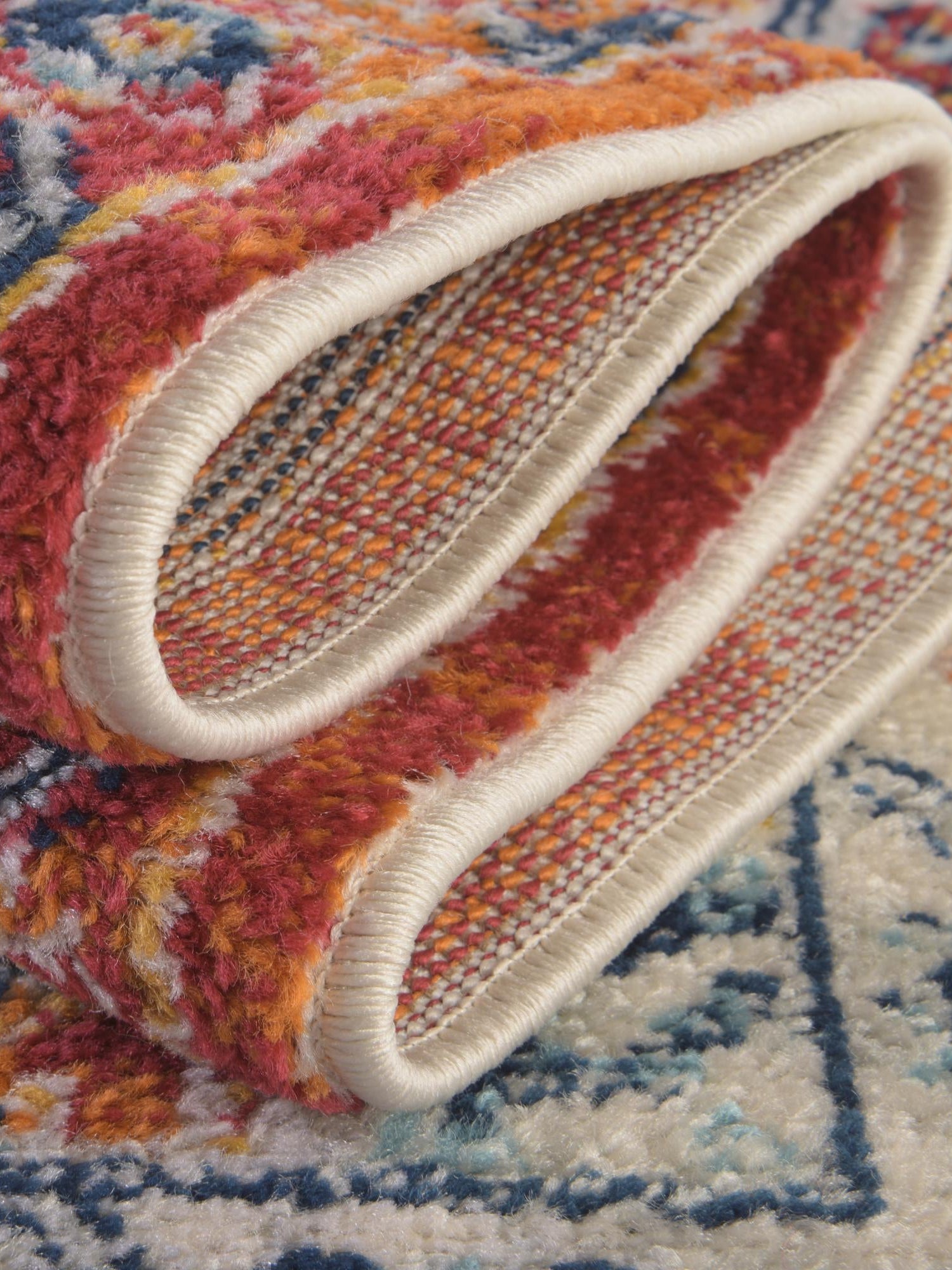 Rust Red 7' 10 x 7' 10 Madeline Vintage Round Area Rug 100% Polypropylene Distressed Traditional Carpet for Classic Interior Home Design for Sale at Rug Engine