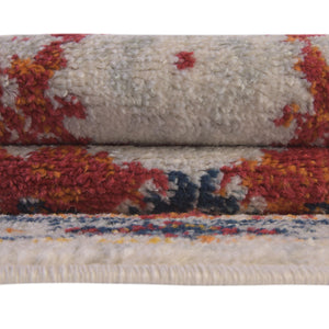 Rust Red 7' 10 x 7' 10 Madeline Vintage Round Area Rug 100% Polypropylene Distressed Traditional Carpet for Classic Interior Home Design for Sale at Rug Engine
