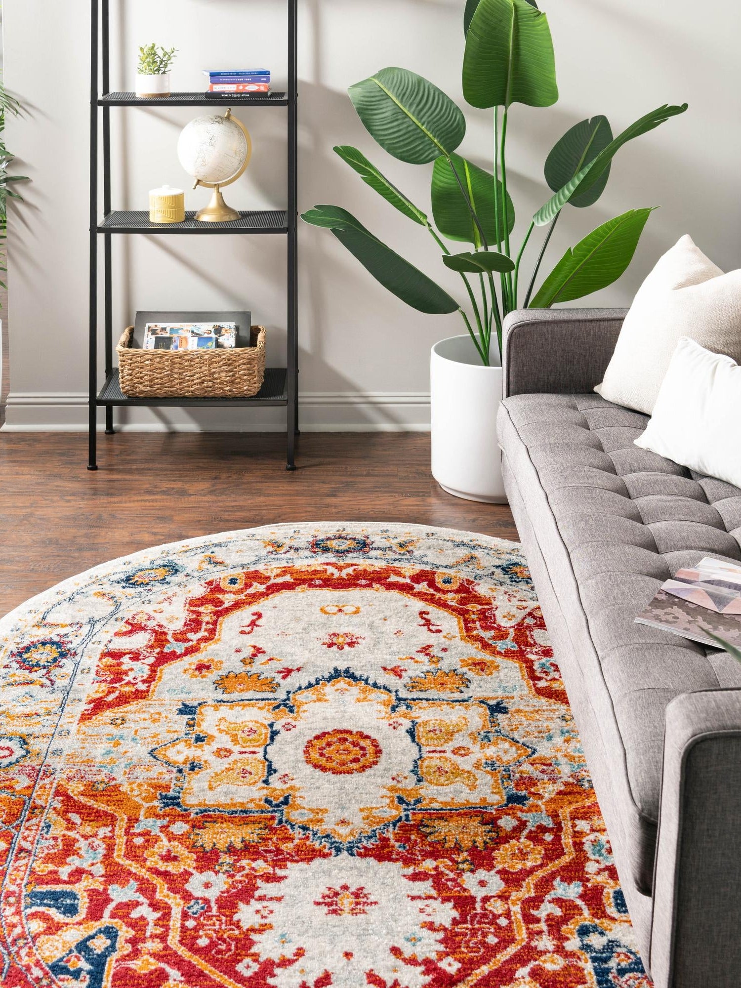 Rust Red 5' 3 x 8' Madeline Vintage Oval Area Rug 100% Polypropylene Distressed Traditional Carpet for Classic Interior Home Design for Sale at Rug Engine